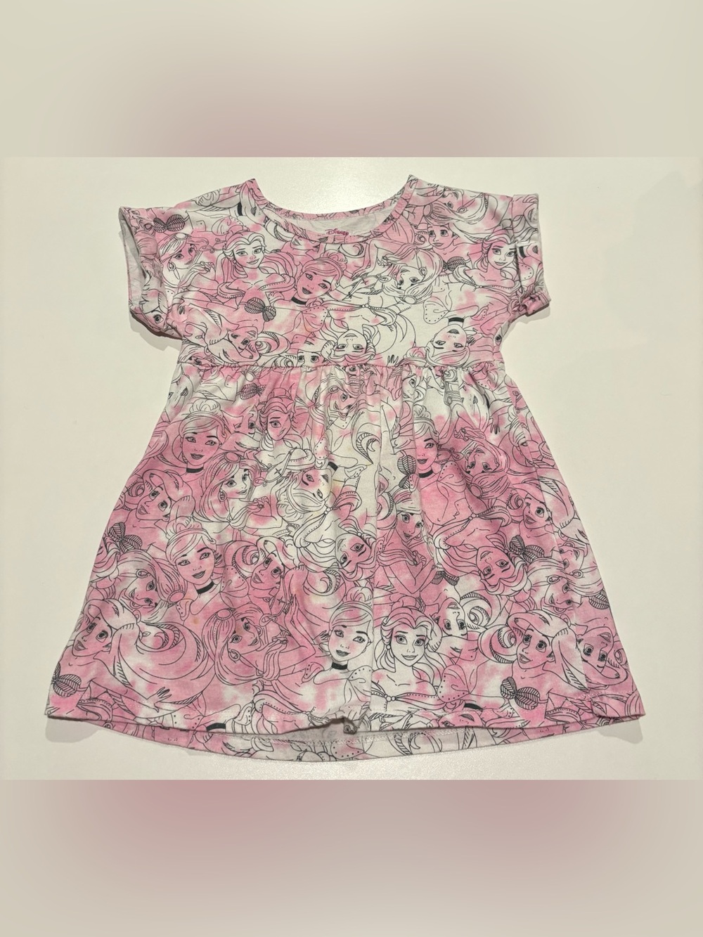 Girls Pink and White Disney Princess Dress Top 4/5